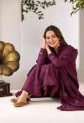 DHANAK 3PIECE Emboidered with printed shawl ZB013