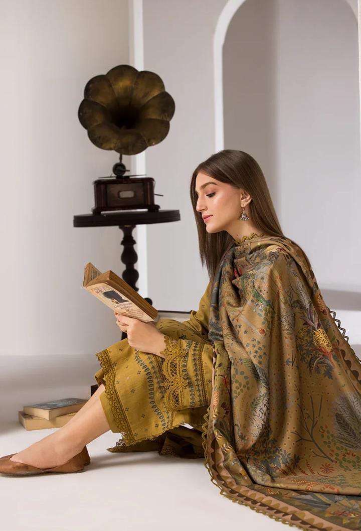 DHANAK EMBROIDERED UNSTITCHED WITH PRINTED SHAWL_ ZB020