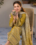 Dhanak-3PC Embroidered Shirt with Digital Printed Wool Shawl_ZB027