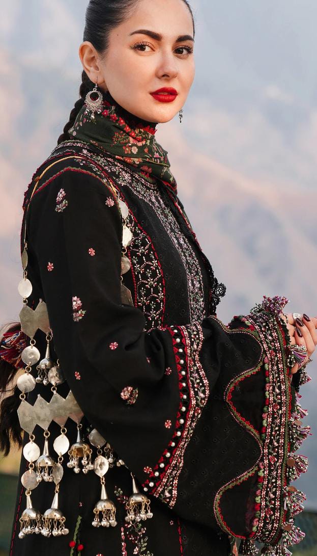  HUSSAIN REHAR Danak-3PC Embroidered with Digital Printed shawl-ZB025