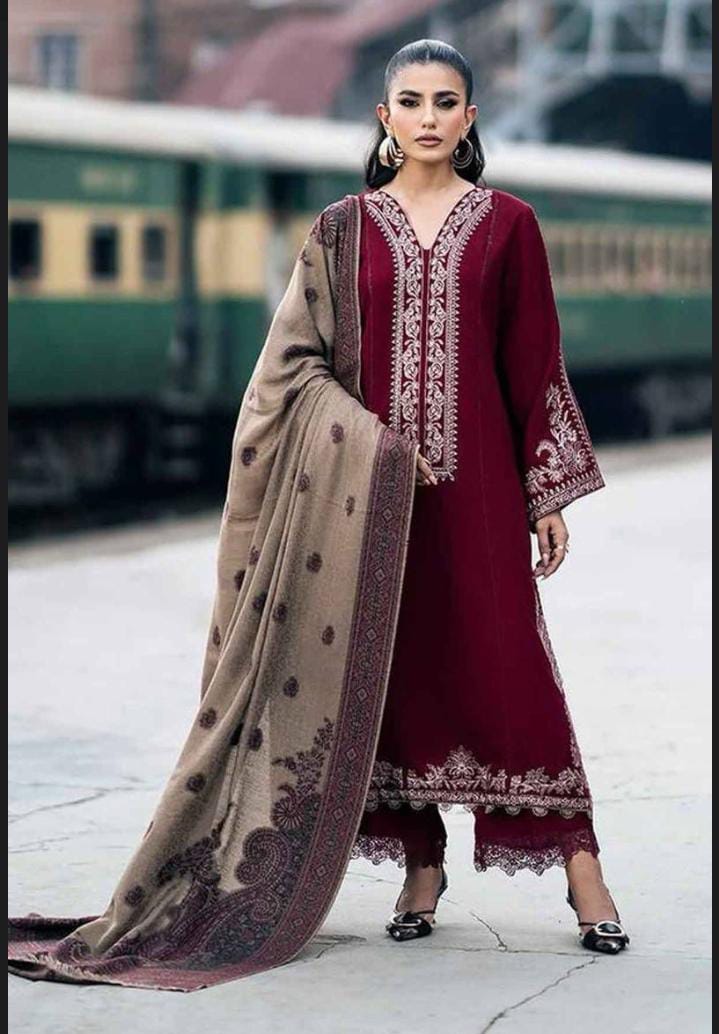  Izel Embroidery 3PC Dhanak Suit_ZB021 